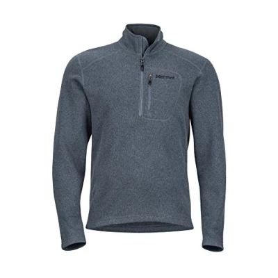 Image of MARMOT Drop Line 1/2 Zip Men&#039;s Pullover Jacket, Lightweight 100 Weight Sweater Fleece, Steel Onyx, Small