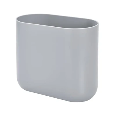 Image of iDesign 29373 Rubbish Bin for Bathroom, Narrow Kitchen Made of Plastic, Cupboard Waste Storage in the Kitchen, Office or Bedroom, Grey, 26.8 cm x 14 24.8