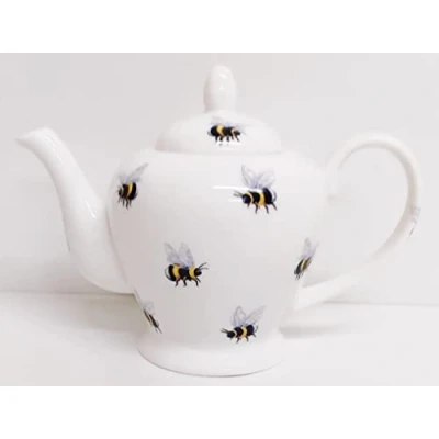 Image of Rainbow Decors Bees Teapot Fine Bone China Bumblebee Small Tea Pot 20oz Hand Decorated UK, Multicolour