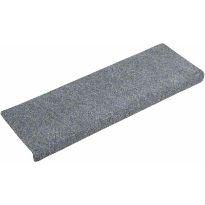 Image of Stair Mats Self adhesive 30 pcs 65x21x4 cm Light Grey Rectangular Edge Vidaxl
