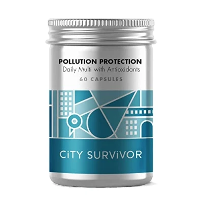 Image of Pollution Protection Multivitamin with Alpha Lipoic Acid, CoQ10, Vitamin K2 &amp; D3, NAC, Antioxidant Complex Vegan 60 Capsules