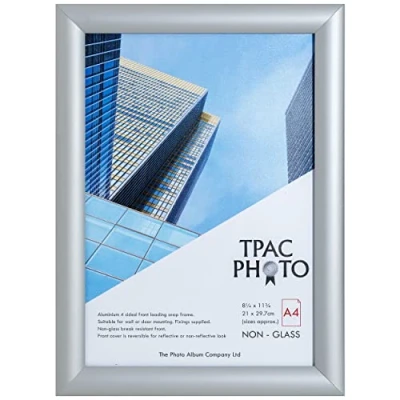 Image of Hampton Frames Snap Poster Certificate Photo Display Frame Silver A4 (21x30cm) SNAPA4S