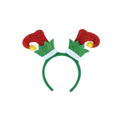 Image of HENBRANDT 12 x Christmas Upside Down Elf Boots Tinsel Headband Novelty Red and Green Legs Xmas Party Headwear Holiday Fancy Dress Accessories for Kids Adults