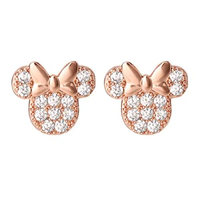 Image of Peers Hardy Minnie Mouse Stone Set Rose Gold Plated Earrings EF00661PZWL One Size