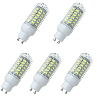 Image of Aoxdi GU10 8W LED Lamp Lighting, Cool White, 56 SMD 5730 Corn Bulbs, Light, AC 220 240V, 5 Pack (Cool White)