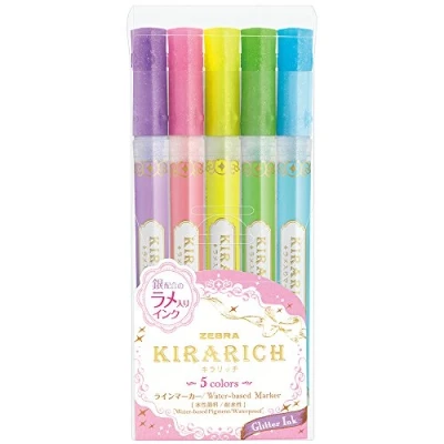 Image of Zebra 51210 Kirarich Glitter Highlighter (Pack of 5)