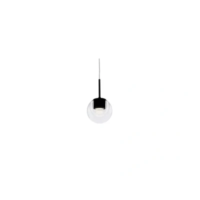 Image of Kundalini Dew LED pendant light, one bulb black