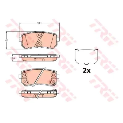 Image of 58302D7A00 Brake pad set TRW GDB3636 with acoustic wear warning accessories HYUNDAI: Tucson, ix35, Tucson Box Body / SUV, KIA: Sportage IV
