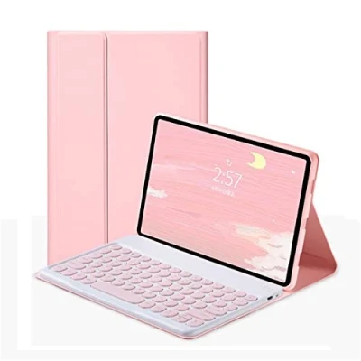 Image of BAUBEY Keyboard Case for Lenovo Tab P11 Pro 11.5 2020 (Model: TB J706F / J706L), Slim Shell Lightweight Stand Cover with Detachable Wireless Bluetooth (Pink)