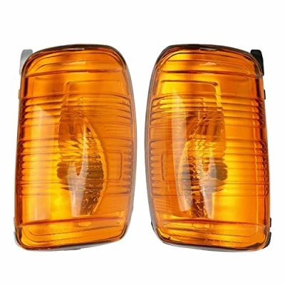 Image of GSRECY Door Wing Mirror Indicator Signal Light Amber/Clear Lens Cover Housing Compatible With Ford Transit MK8 2014 &gt; ON (Pair Amber Lens)