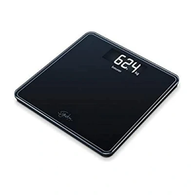 Image of Beurer GS400 Signature Line glass Bathroom Scale Black Larger standing area Made from safety for a robust and stylish finish XL digital display 200kg weight capacity