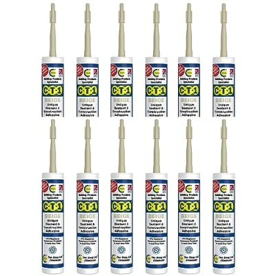 Image of CT1 Building Sealant &amp; Adhesive Snag Tube 290ml for Virtually Any Material (Beige 12 Pack)