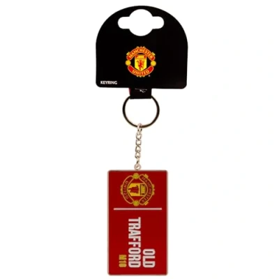 Image of Manchester United FC Keyring Old Trafford Street Sign OFFICIAL Football Gift