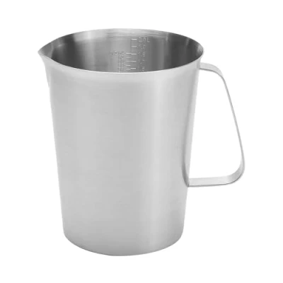 Image of Othmro 2000ml Measuring Cup Stainless Steel, Graduated Beaker 2L Large Jug Liquid Container for Baking Cooking Kitchen Lab Measure Tool 1pc