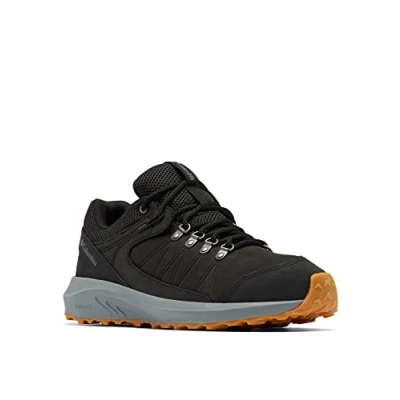 Image of Columbia Trailstorm Crest Waterproof Men&#039;s Low Rise Trekking And Hiking Shoes, Black x Ti Grey Steel, 6 UK