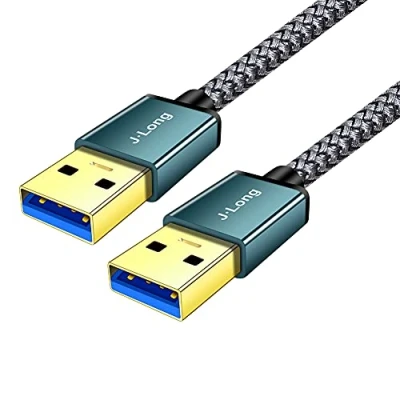Image of J·LONG USB 3.0 A to Male Cable 4M, SuperSpeed Braided Data Double End Cord Connector for Hard Drive Enclosures, DVD Player, Laptop Cooler (4m/12ft)…