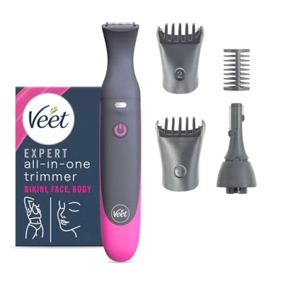 Image of Veet Expert Electric All in one Trimmer, Women Hair Removal Device Bikini, Face &amp; Eyebrows Multi Use, USB Charging Accessories Rechargeable, 100percent Waterproof, Designed for Wet Dry Use