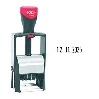 Image of COLOP Date Stamp Classic Line 2100/4 in Numbers Imprint Colour Black 17 x 8 5.3 cm