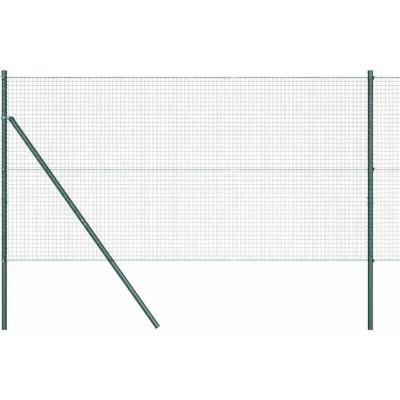 Image of vidaXL Fence Post Set of 2 Green Metal mesh 10 x 1 m Durable