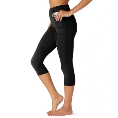 Image of FM London High Waisted Leggings with Pockets Buttery Soft for Women in Full Length &amp; Capri Designs Stretchy Comfortable Suitably Worn as Yoga Pants or Gym