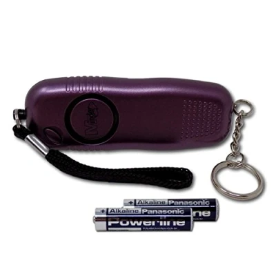 Image of Minder 130db Police Approved Personal Staff Panic Rape Attack Safety Security Keyring Alarm with Flashlight (With Spare Batteries, Purple)