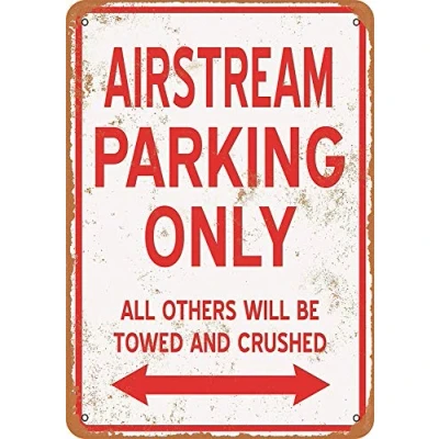 Image of Metal Tin Sign 8x12 Inches Decoration Vintage Airstream Parking Only