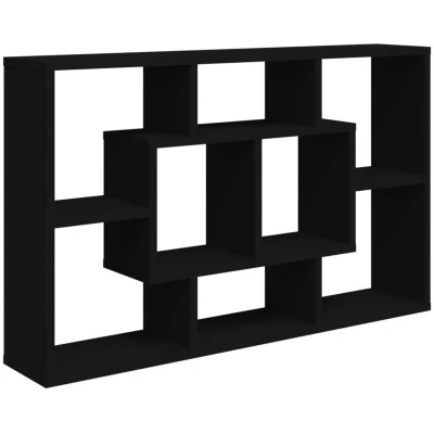Image of vidaXL Wall Shelf Black 85x16x52.5 cm Engineered Wood