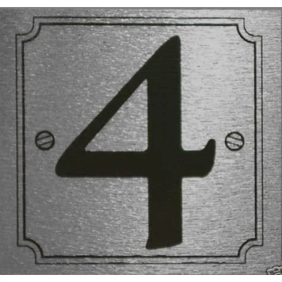 Image of eCobbler Silver Stick On Door Numbers 0 To 9 Number 4