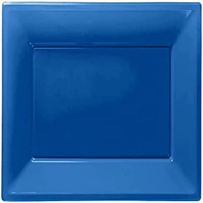 Image of Amscan 997428 3 Plas Platters Bright Blue