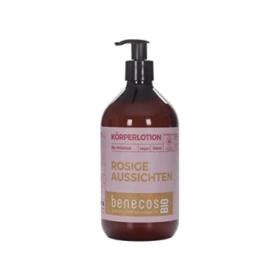 Image of benecosBIO Body Lotion Organic Wild Rose Views Vegan Recycled Plastic