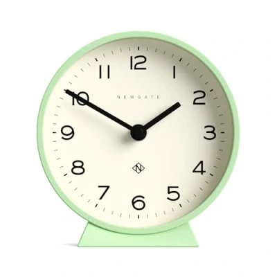 Image of NEWGATE® M Mantel Silent Sweep Clock &#039;No Tick&#039; Minimalist Dial (Neo Mint)