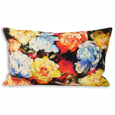 Image of Paoletti Chaumont Rectangular Floral Feather Filled Cushion Multicolour Cotton One Size