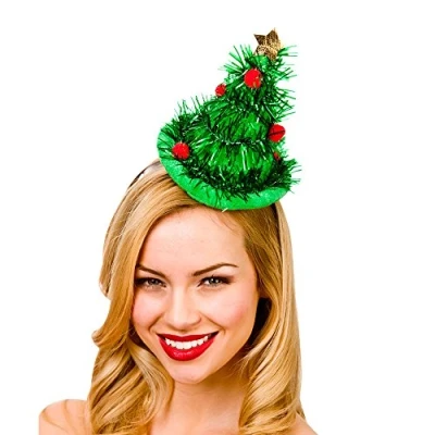 Image of Wicked Costumes Adult Tinsel Christmas Tree Hat on Headband