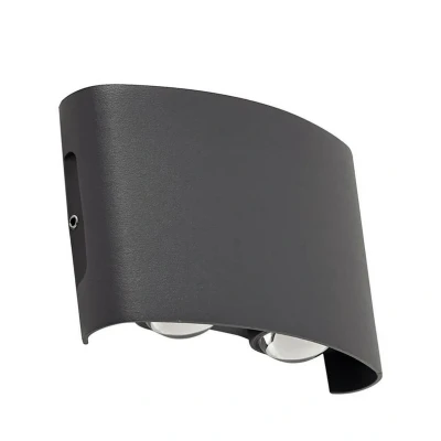 Image of Lindby LED outdoor wall light Ithan, 2 bulb, grey, aluminium