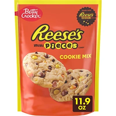 Image of Betty Crocker REESE&#039;S Mini PIECES Cookie Mix, Peanut Butter Mix with REESE’S Minis and Chocolate Chips 337g (Pack of 2)