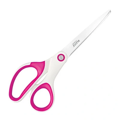 Image of Leitz Titanium Scissors, Right or Left Handed (Ambidextrous), Office Stationary, Ergonomic Handle, WOW Range, Pink, 6.7 x 1.5 15 cm
