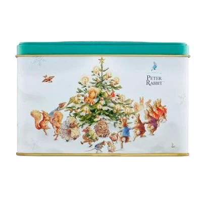 Image of New English Teas Peter Rabbit &amp; Friends at Christmas Tea Tin with 40 Breakfast Teabags