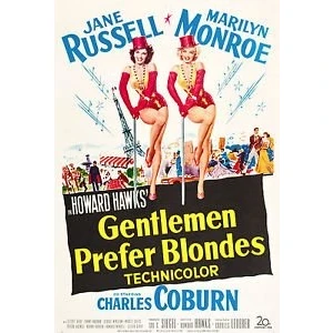 Image of &quot;Gentlemen Prefer Blondes&quot; .Marilyn Monroe Classic Movie Poster Size : Super A2