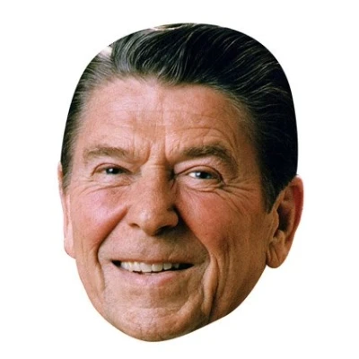 Image of FoxyPrinting President Ronald Regan Celebrity Cardboard Party Face Mask Fancy Dress