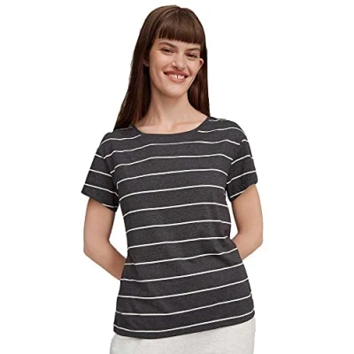 Image of O&#039;Neill Women&#039;s Essential Roundneck Shortsleeve T Shirt, Casual Logo Rundhalsshirt, Black with White, XS XL