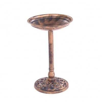 Image of Oypla Traditional Ornamental Pedestal Garden Water Bird Bath (Bronze)