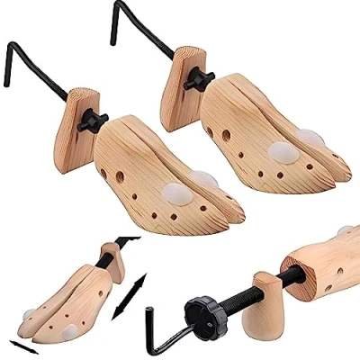Image of 2x Wood Shoe Tree Wooden Stretcher Shaper MEN (UK 7 12)