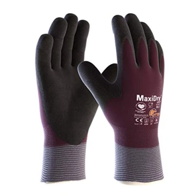 Image of ATG 42 874/9 Ultimate Palm Coated Knitwrist Silicone Free Nitrile Gloves, Grey, Large,
