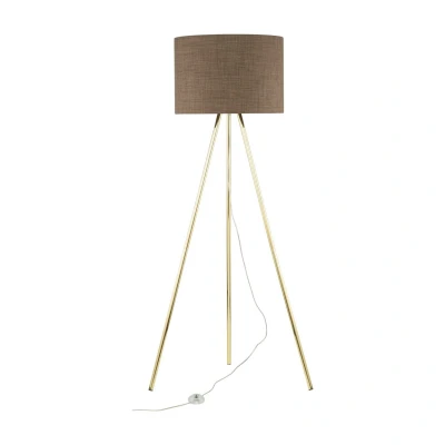 Image of Umberto Tripod Floor Lamp Brown 1xE27