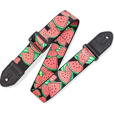 Image of Levy&#039;s Prints Polyester w Leather Ends 2&quot; Fruit Salad Watermelon MP2FS 005