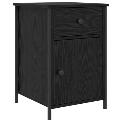 Image of vidaXL Bedside Cabinet Black Oak 40x42x60 cm Engineered Wood