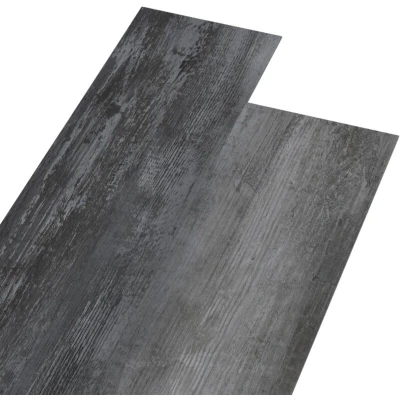 Image of vidaXL PVC Flooring Planks 5.02 m² 2 mm Self adhesive Shiny Grey