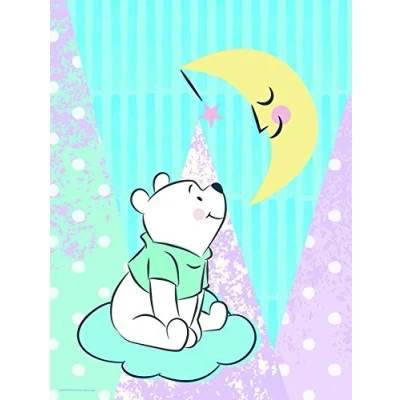 Image of Komar Disney Winnie the Pooh Moon Wall Picture for Nursery Baby Room Decoration Art Print Without Frame Available in 3 Sizes, , Colourful, 30 x 40 cm