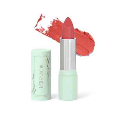 Image of Naturabloom Vegan Lipstick (Coral) Hydrating Long Lasting from Natural Oils, Shea Butter &amp; Coconut Extact, Full Coverage Lip Glossy Color