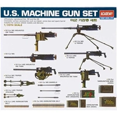 Image of Academy 1:35 US WWII Machine Gun Set